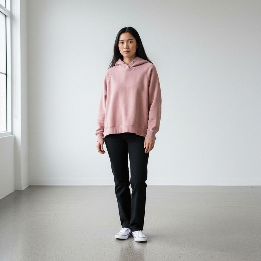 Nicole Lina Pink Hoodie Size 1X/XL Winter Pullover Oversized‎ Women Plus Cropped